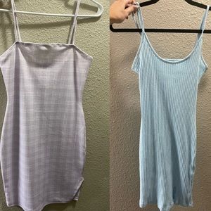 Blue & Purple Plaid Dresses